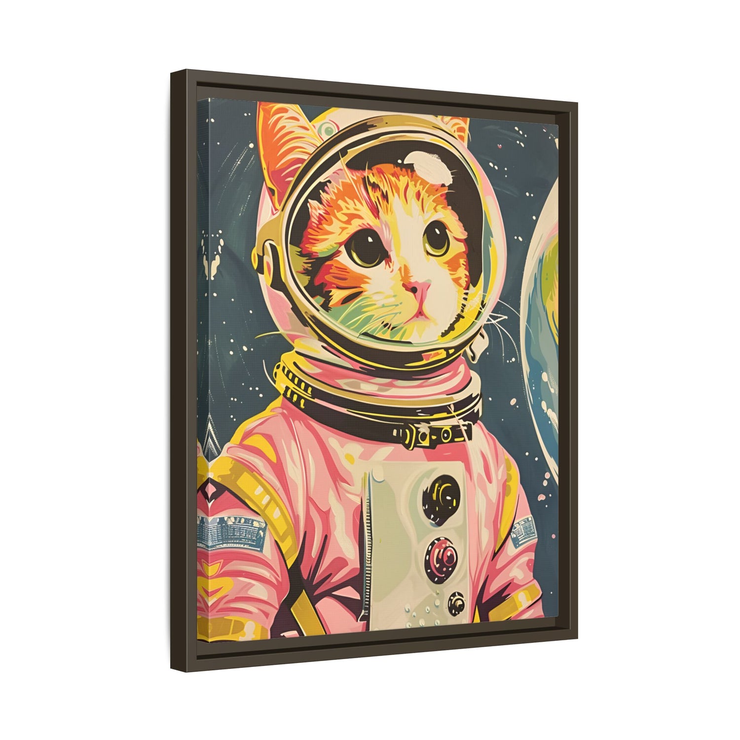 Framed Canvas - Catstronaut Pink Mission