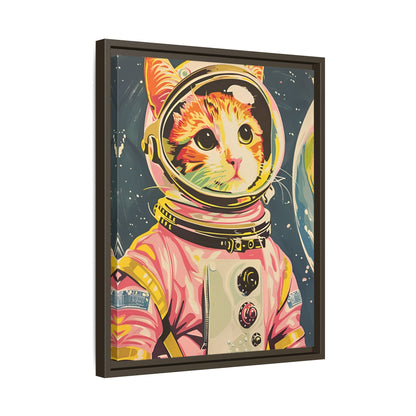 Framed Canvas - Catstronaut Pink Mission