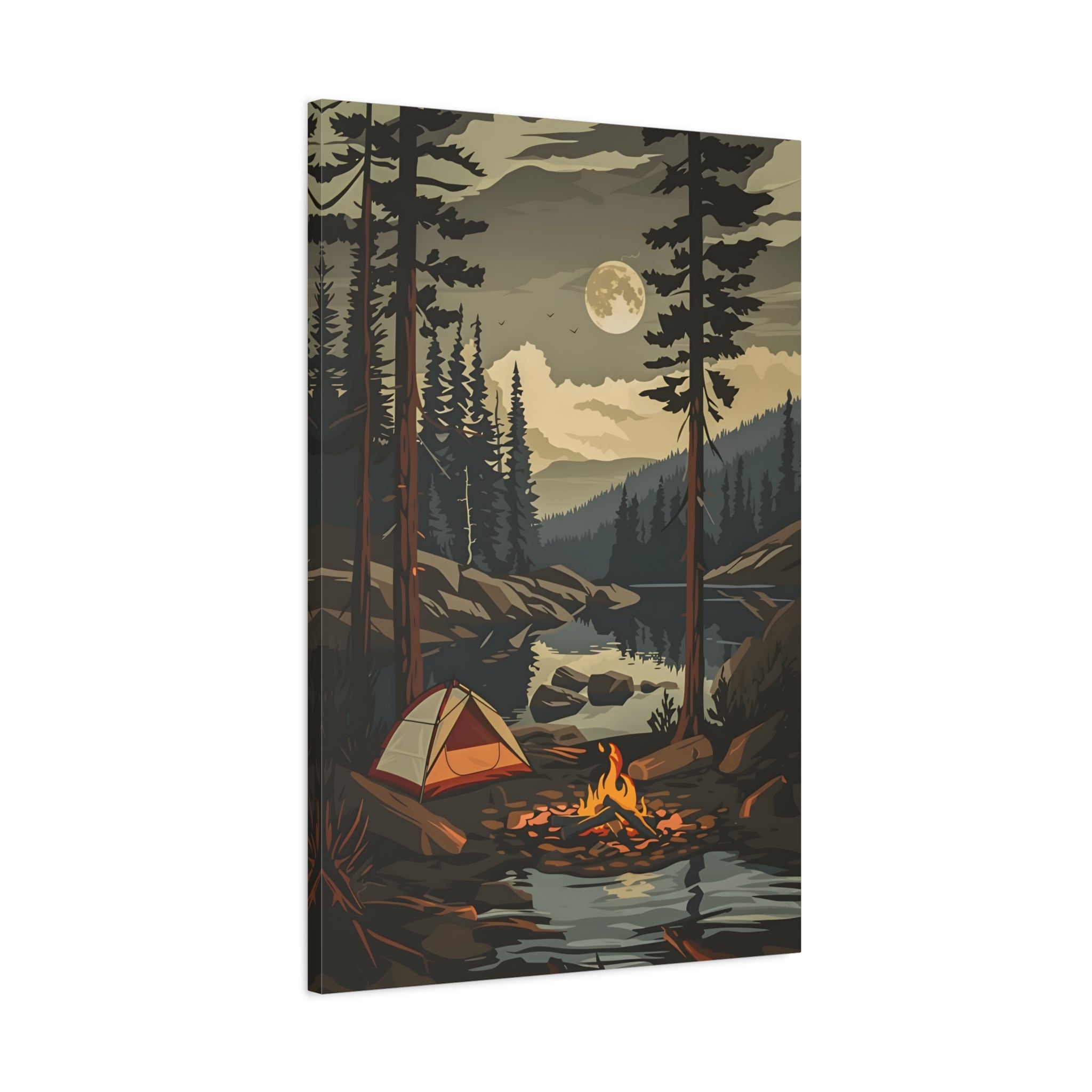 1.25" Matte Canvas - Moonlit Campfire Escape