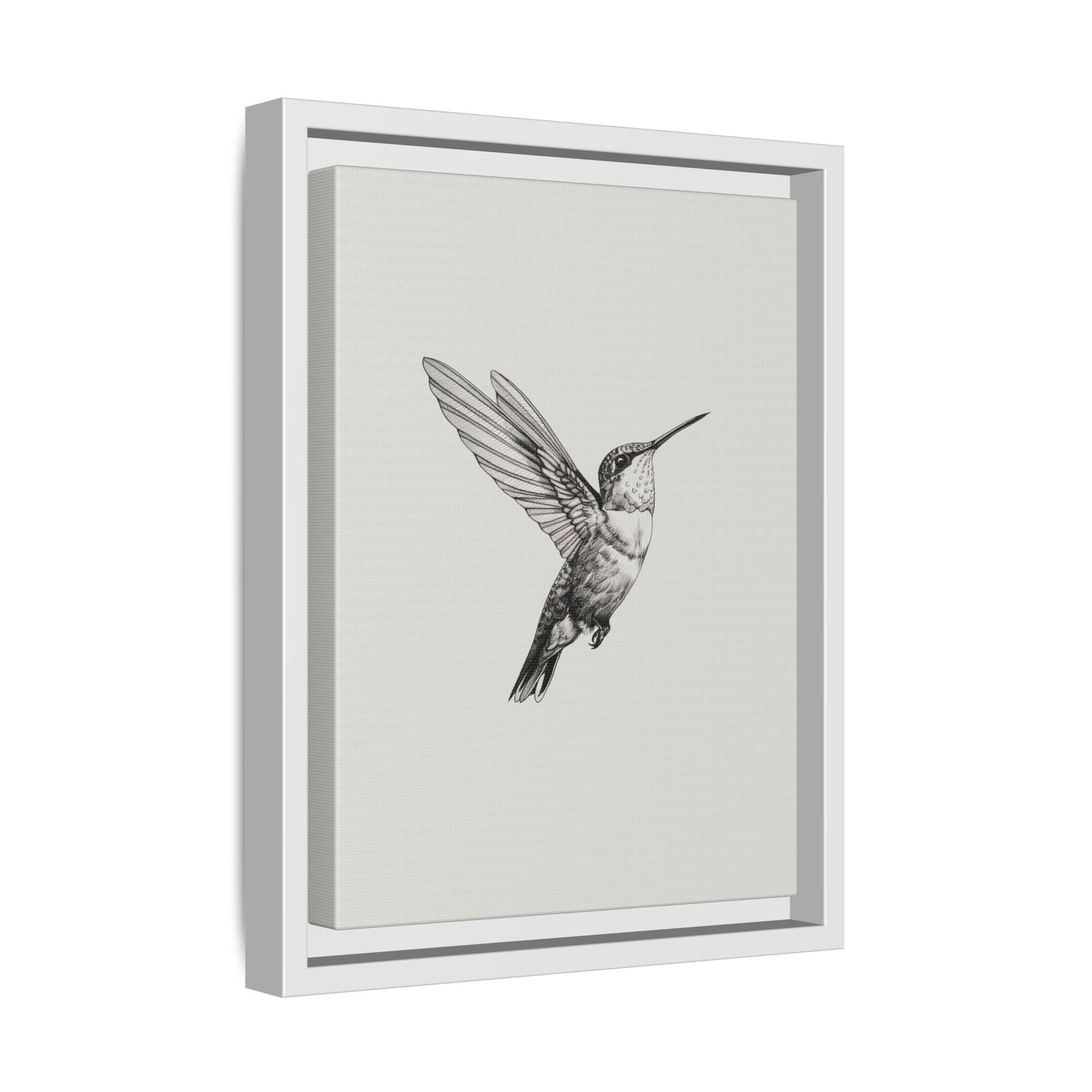 Framed Canvas - Flying Hummingbird Line Study