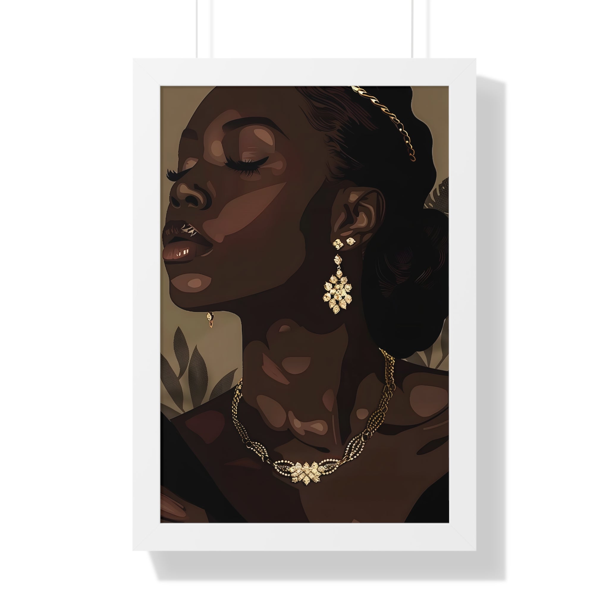 Framed Paper Print - Golden Melanin Muse