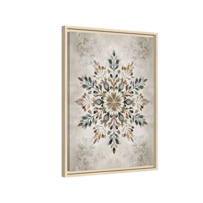 Framed Canvas - Nordic Botanical Snowflake