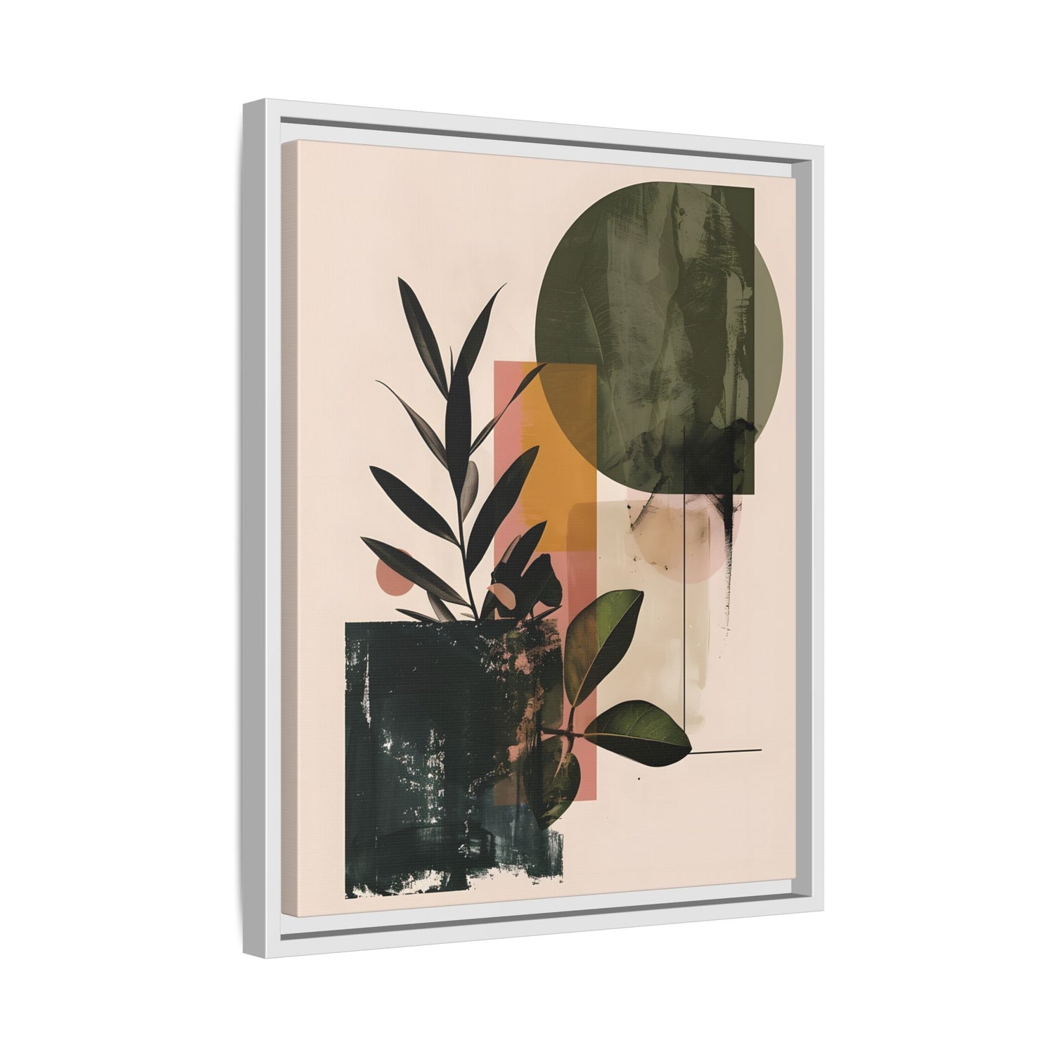 Framed Canvas - Sage Geometry Botanicals