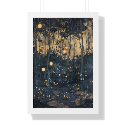 Framed Paper Print - Golden Firefly Nightscape