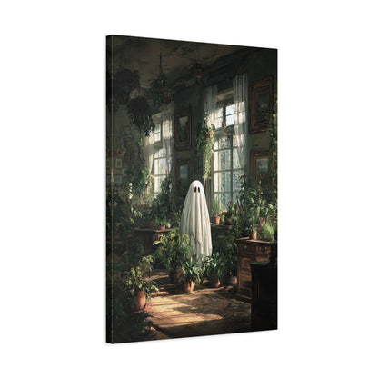 1.25" Matte Canvas - Ghost Among Houseplants