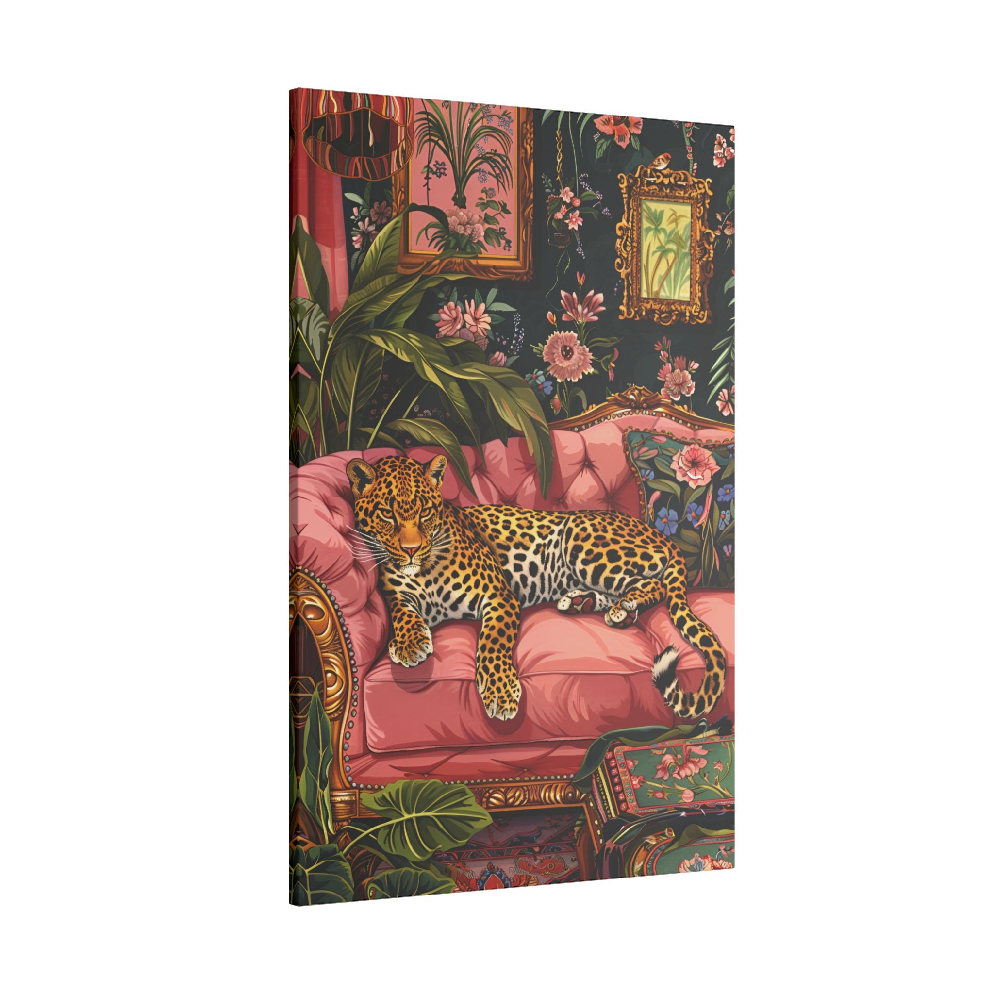 .75" Matte Canvas - Leopard Lounge in Bloom