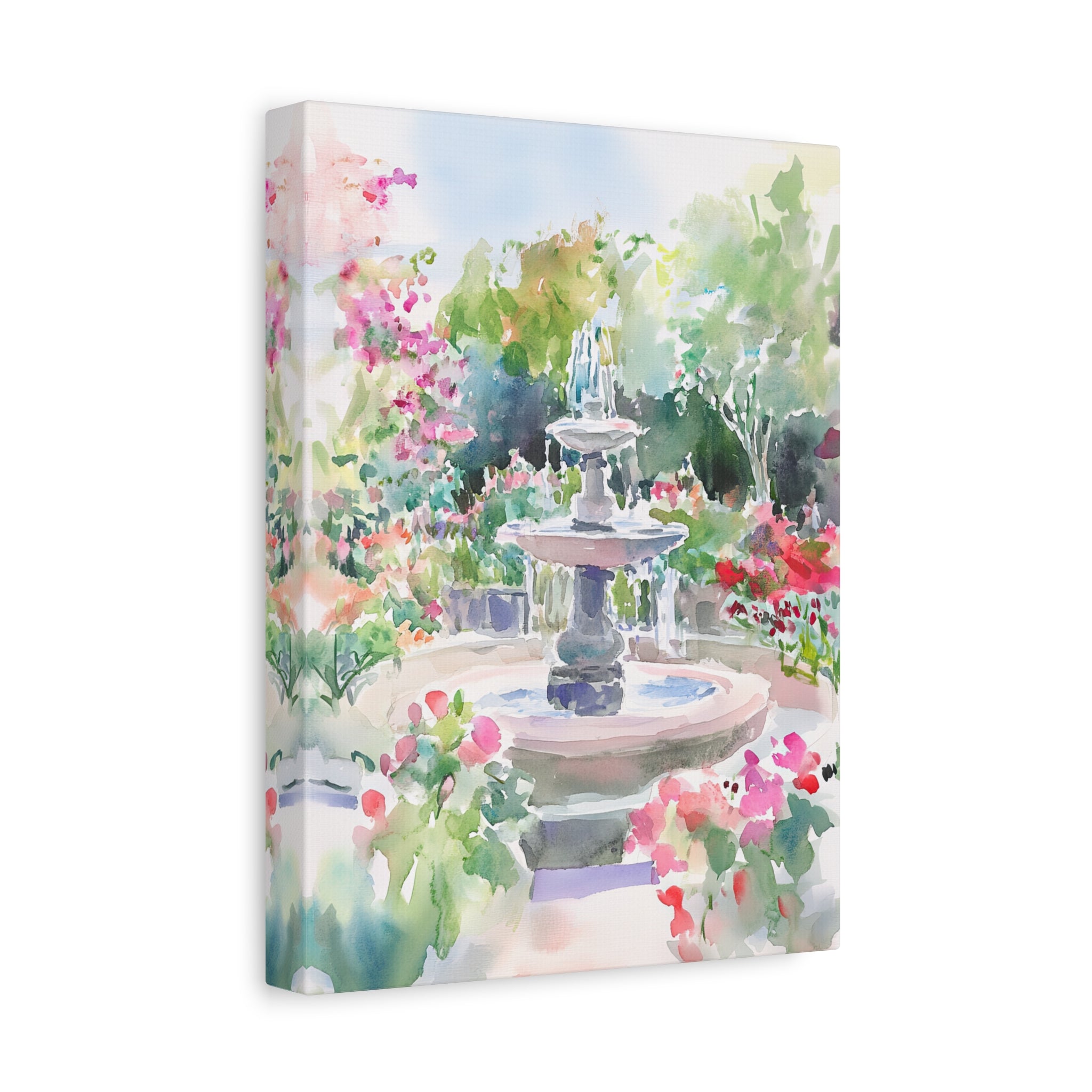 1.25" Matte Canvas - Charleston Garden Fountain View