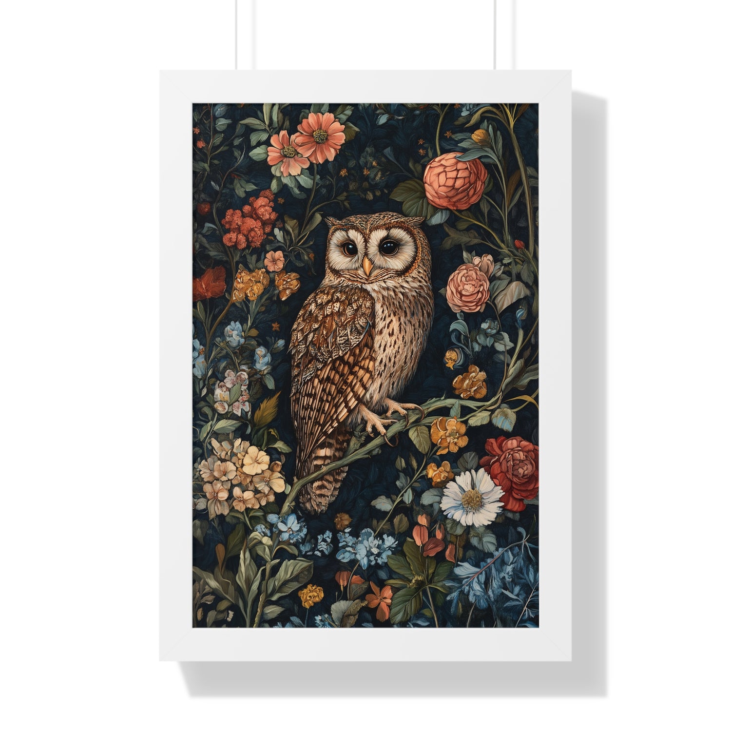 Framed Paper Print - Guardian of the Floral Night