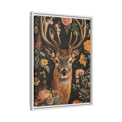 Framed Canvas - Floral Deer Majesty