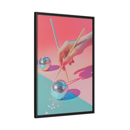 Framed Canvas - Disco Chopsticks Delight