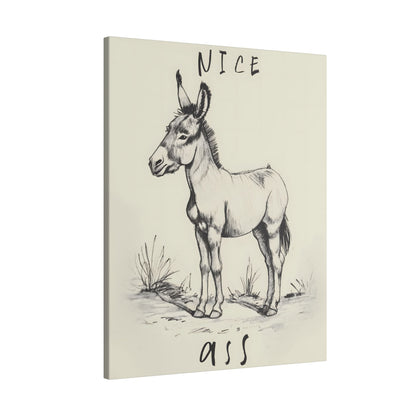 .75&quot; Matte Canvas - Donkey Line Art Humor