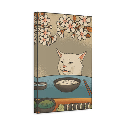 1.25" Matte Canvas - Unimpressed Cat Meme Ukiyo-e
