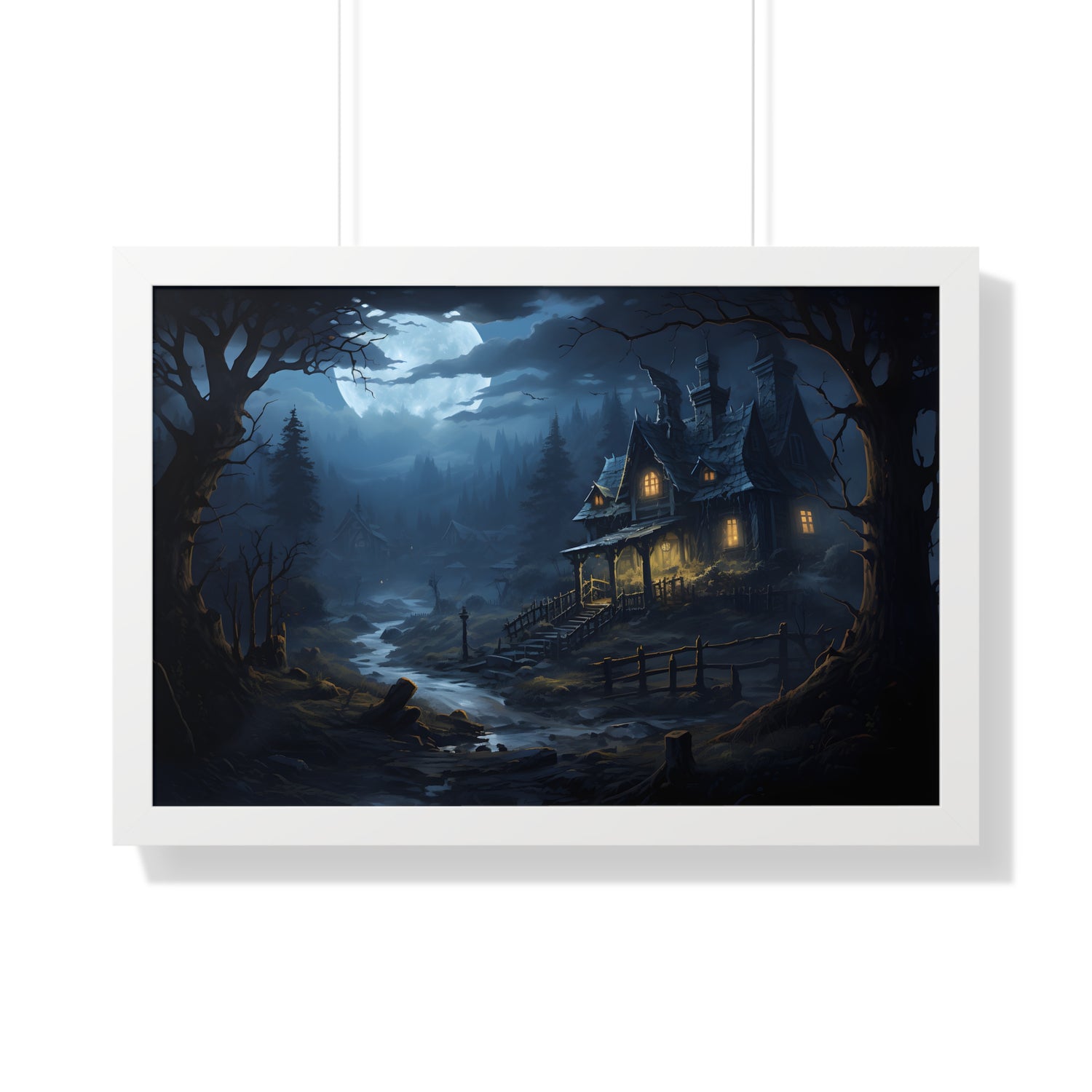 Framed Paper Print -  Moonlit Whispers of Whimsigoth