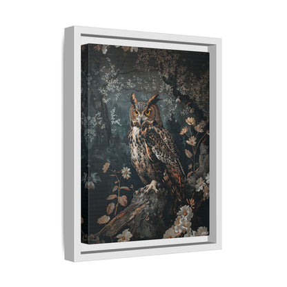 Framed Canvas - Midnight Watchful Owl