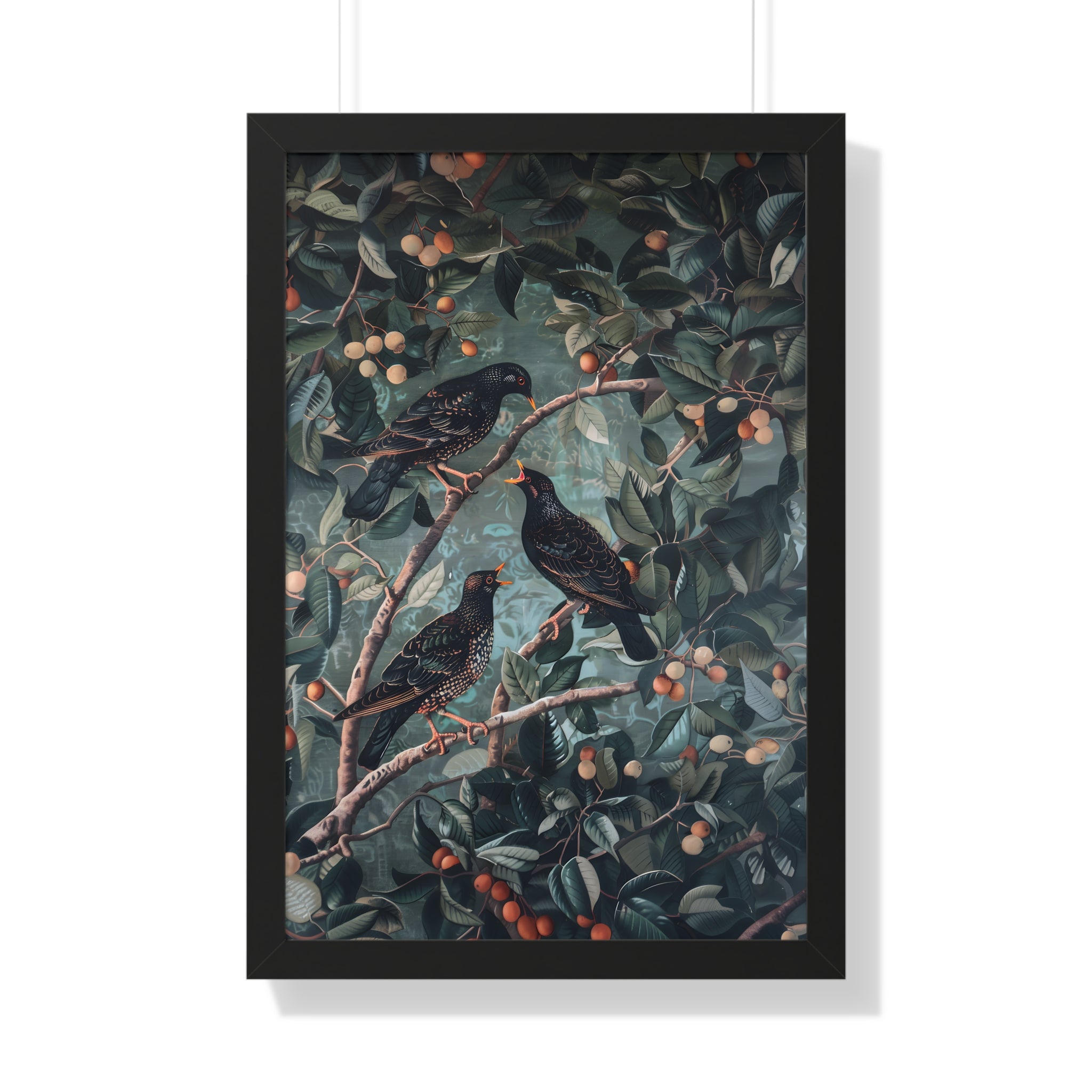 Framed Paper Print - Starlings in Orchard