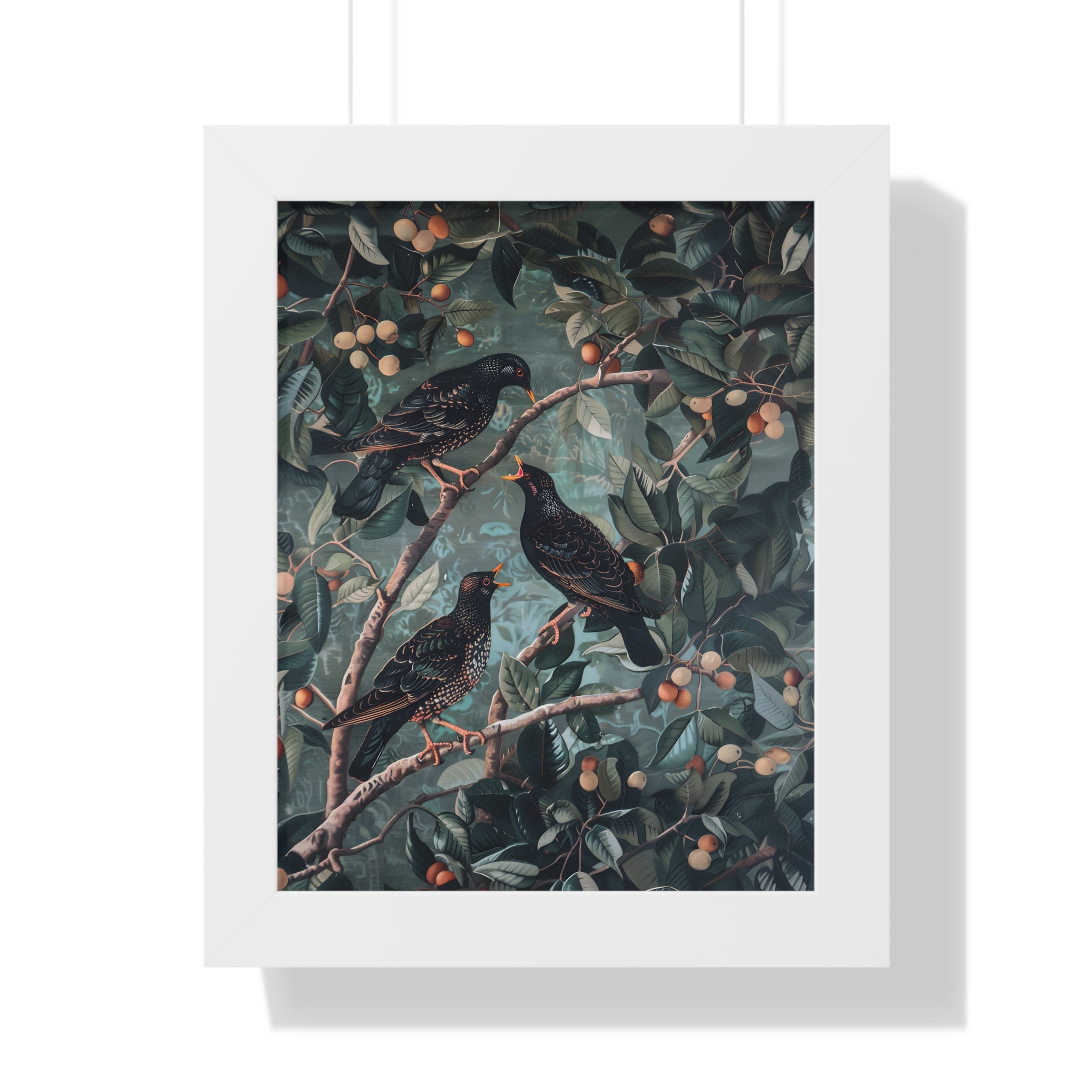 Framed Paper Print - Starlings in Orchard