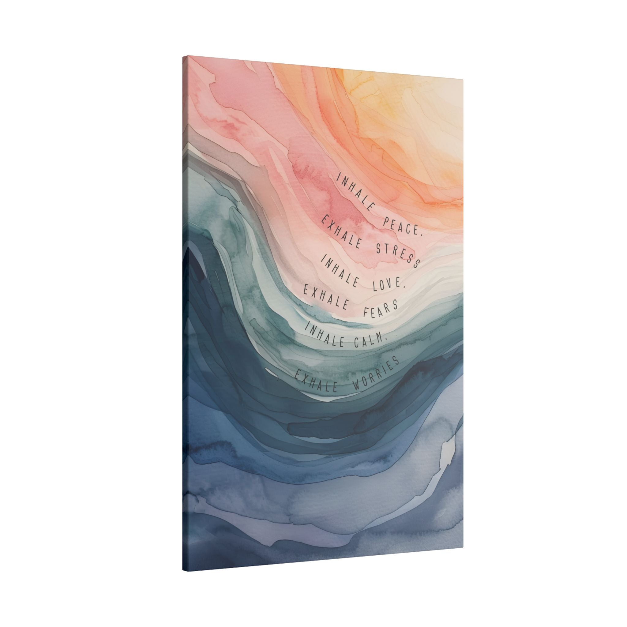 .75" Matte Canvas - Inhale Exhale Watercolor Calm