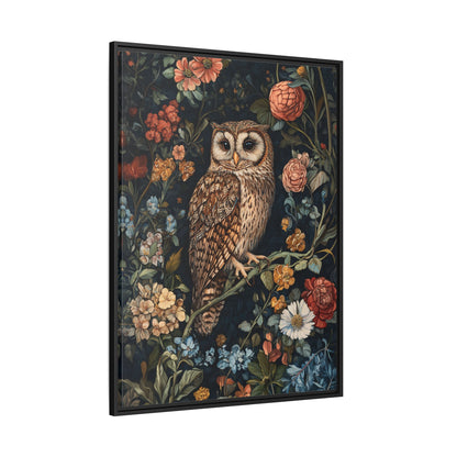 Framed Canvas - Guardian of the Floral Night