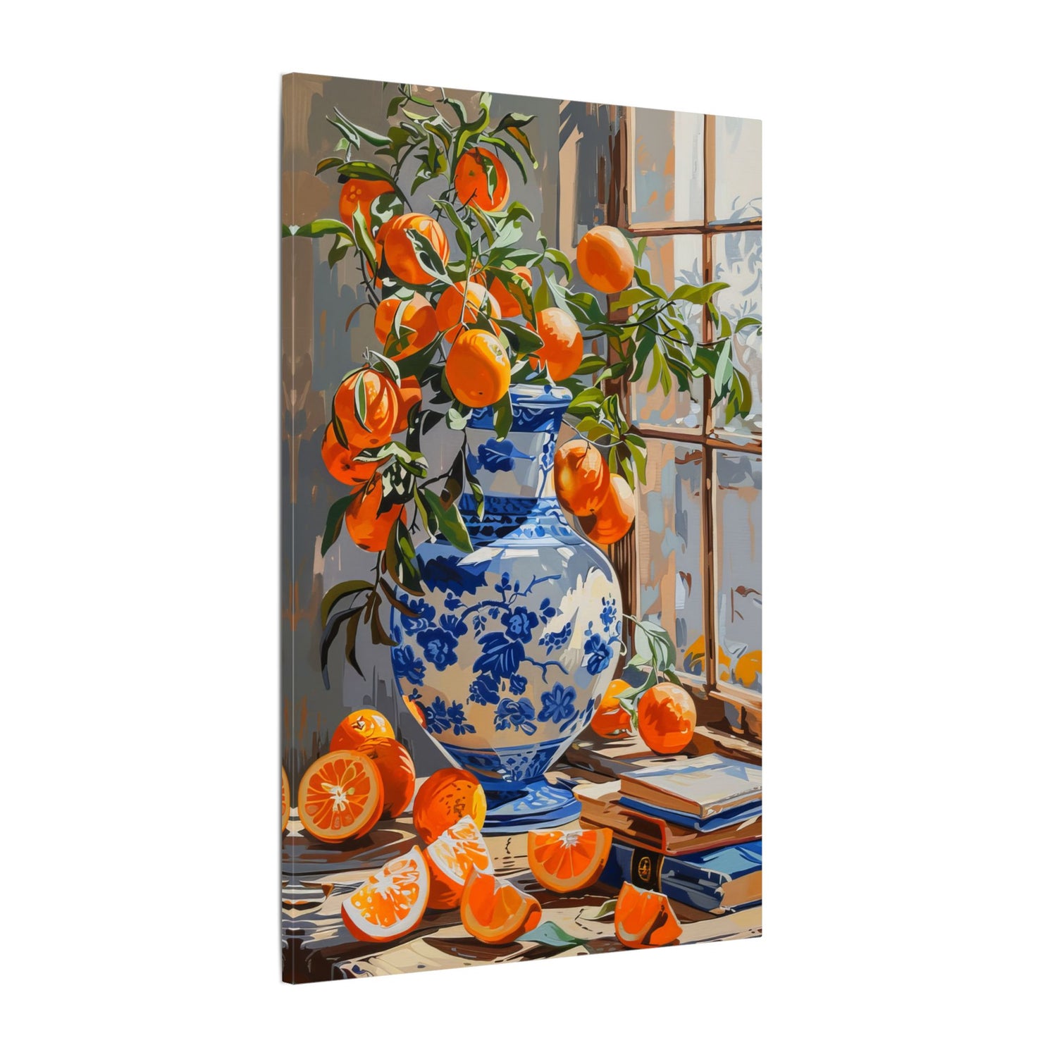 .75" Matte Canvas - Sunlit Citrus &amp; Porcelain