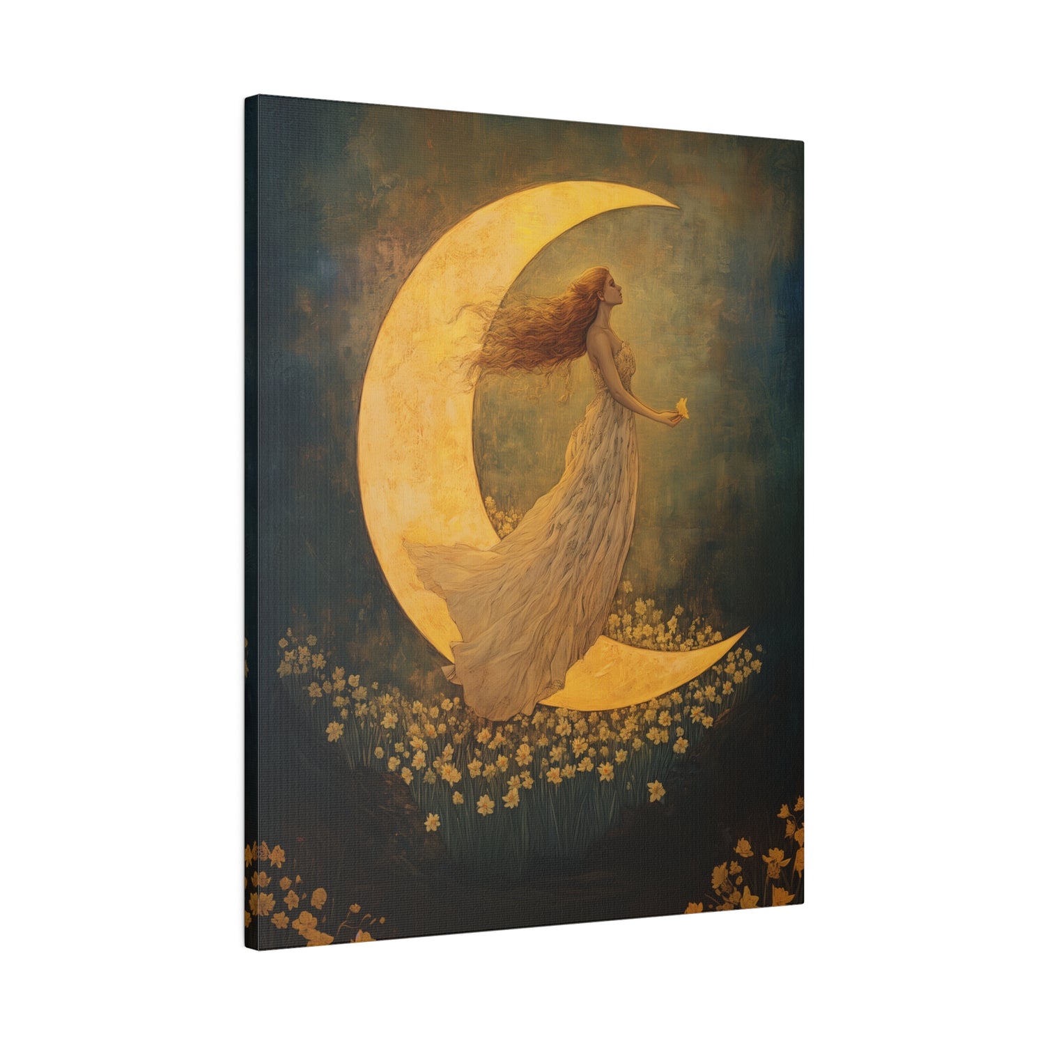 .75" Matte Canvas - Moonlit Dreamer with Daffodils