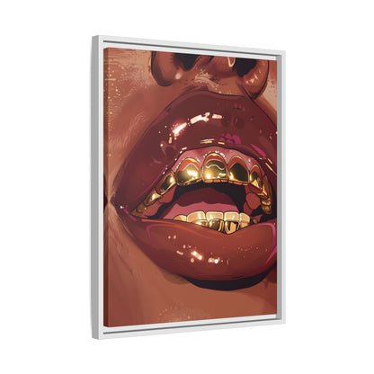 Framed Canvas - Gold Grills Glam Closeup