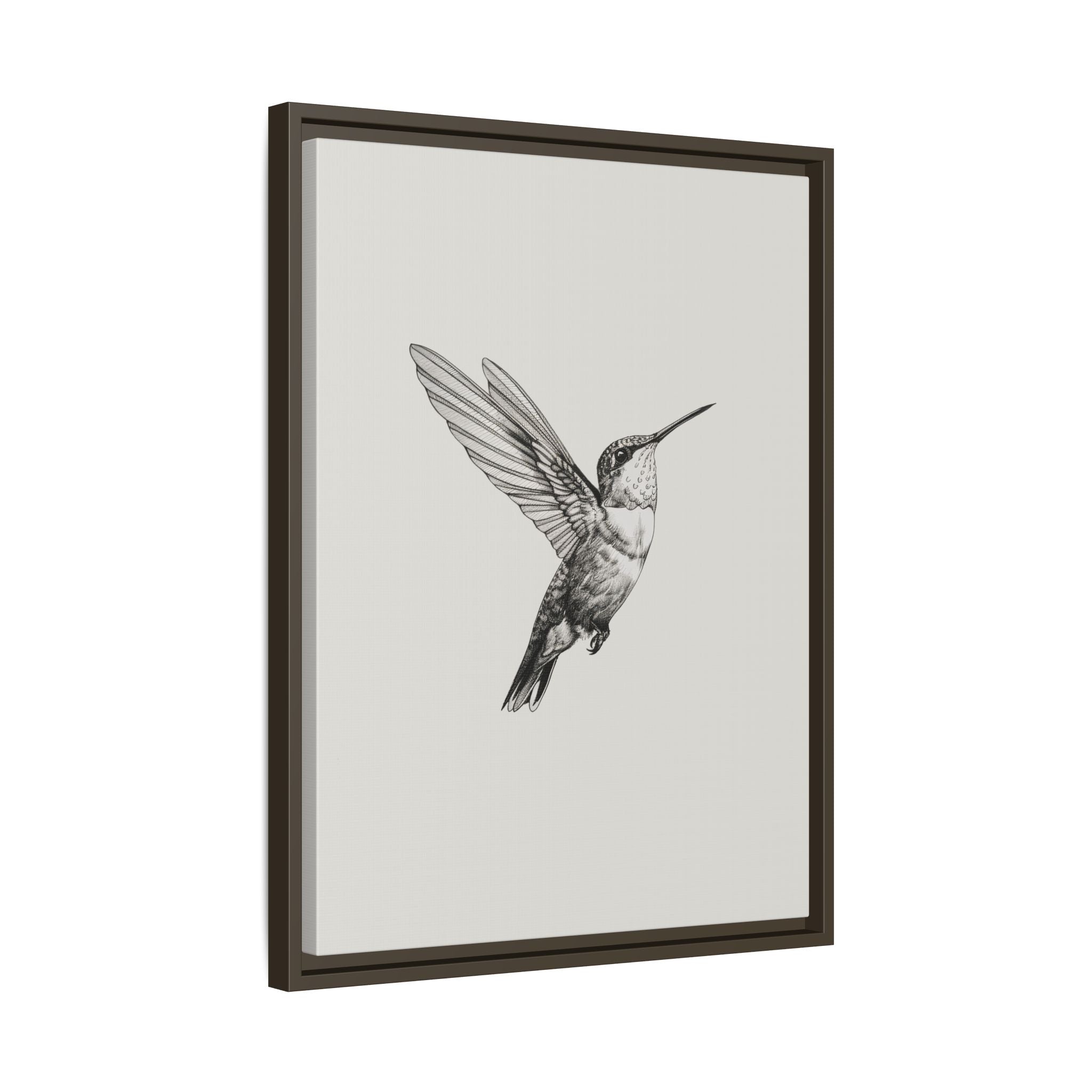 Framed Canvas - Flying Hummingbird Line Study