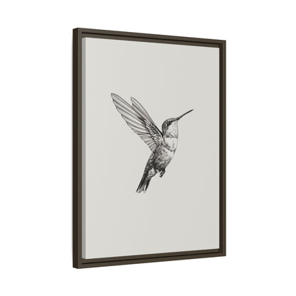 Framed Canvas - Flying Hummingbird Line Study