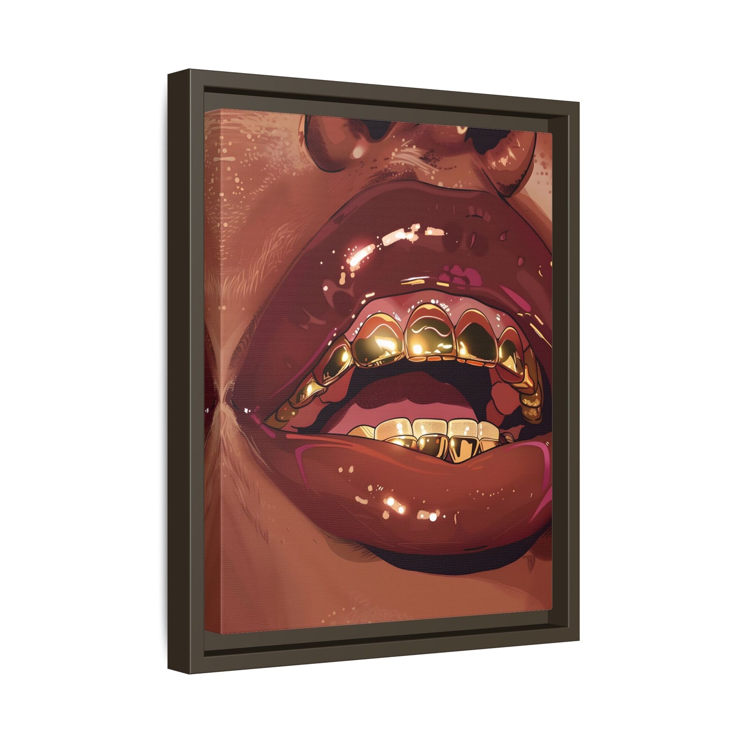 Framed Canvas - Gold Grills Glam Closeup