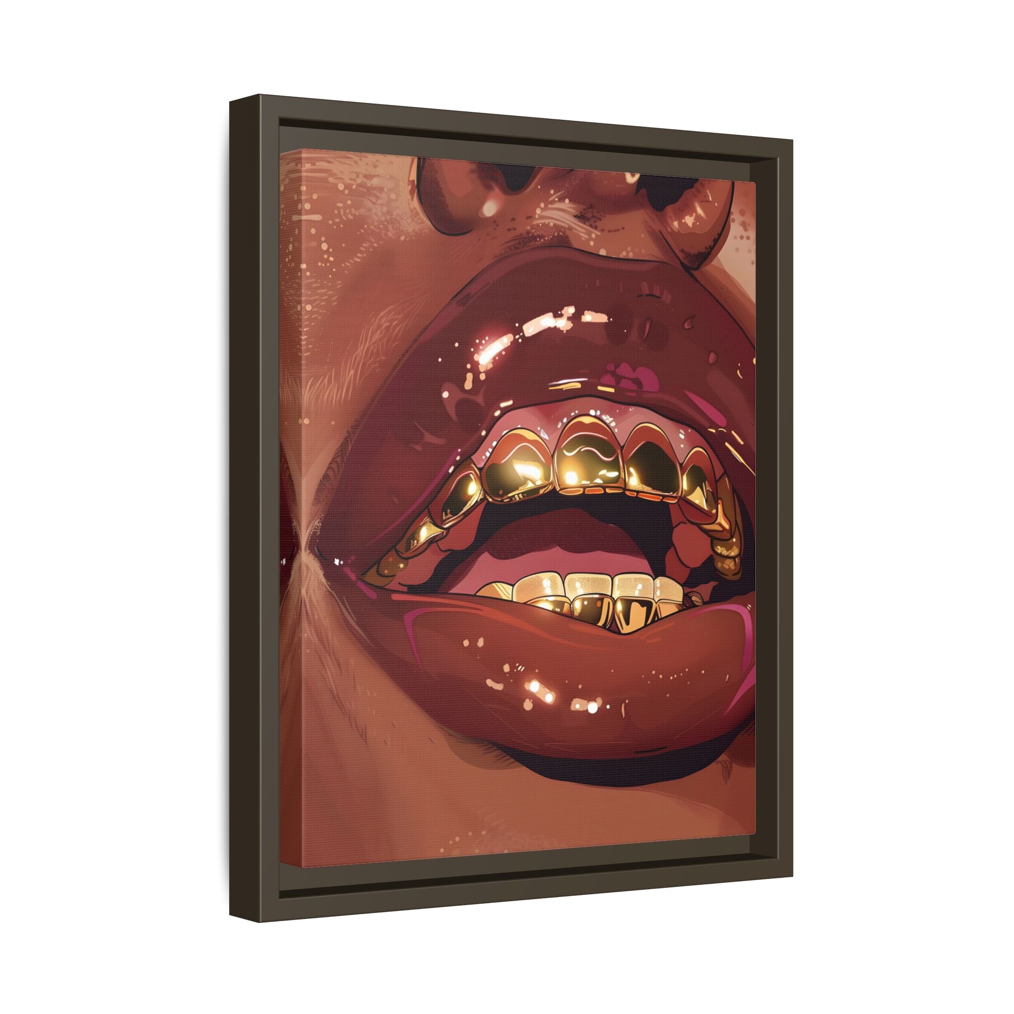 Framed Canvas - Gold Grills Glam Closeup