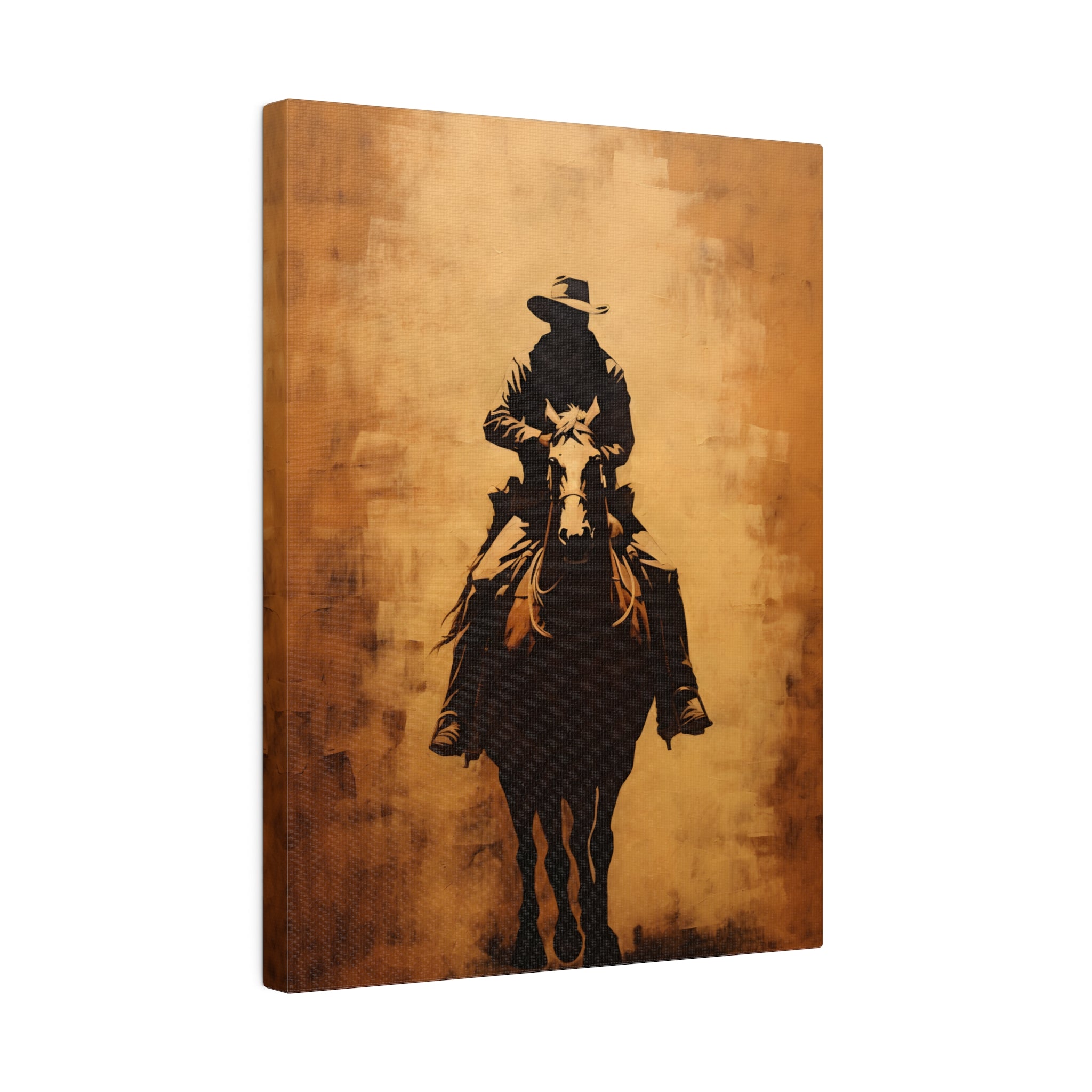 .75&quot; Matte Canvas - Cowboy Rider Silhouette