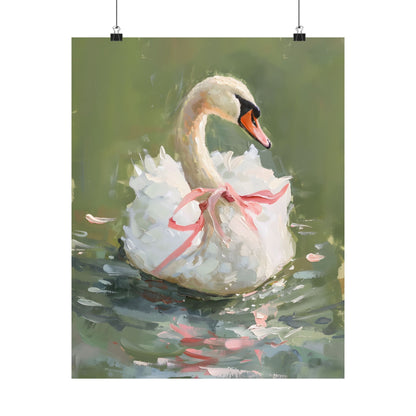 Ballet Swan in Pink Bow