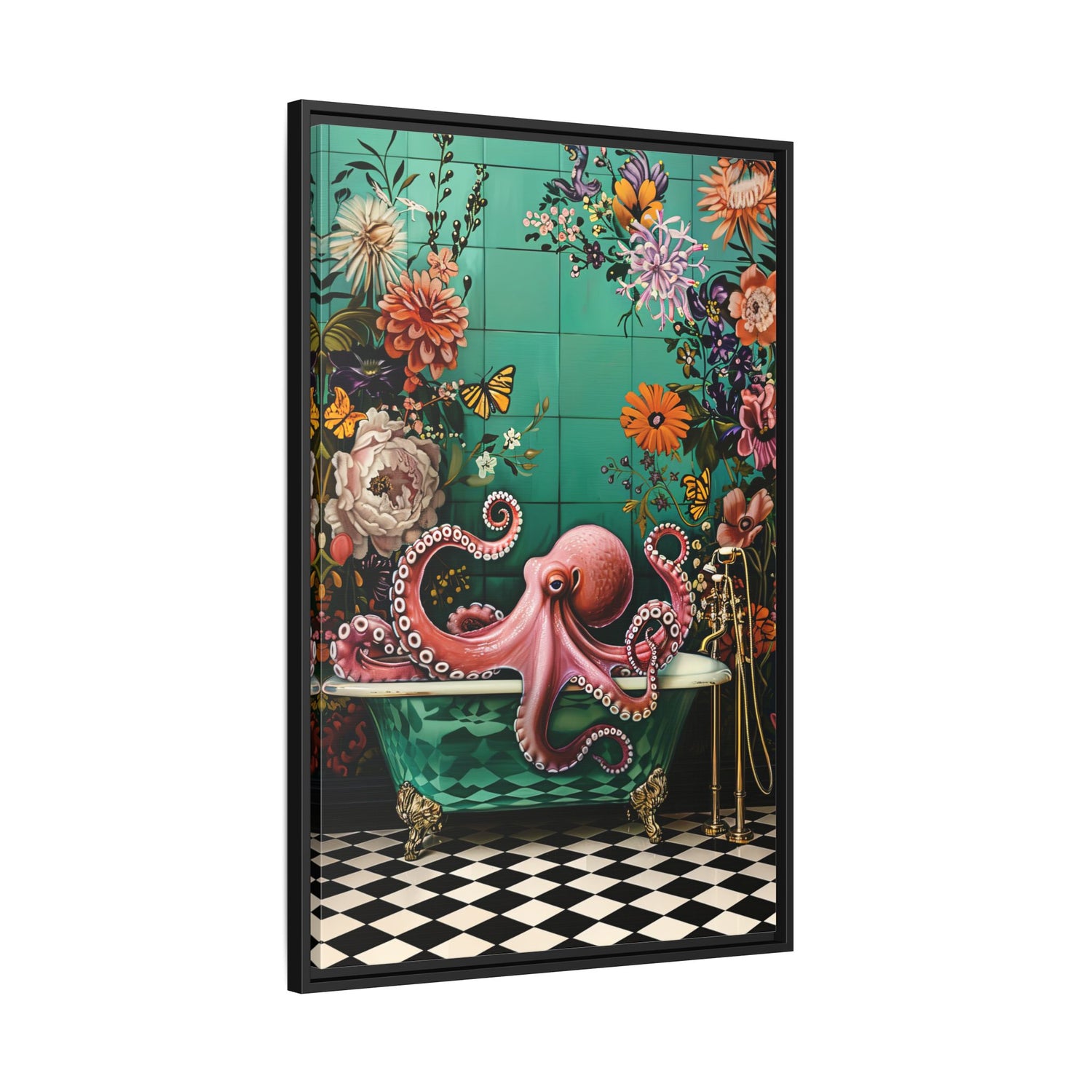 Framed Canvas - Octopus Bath Royale