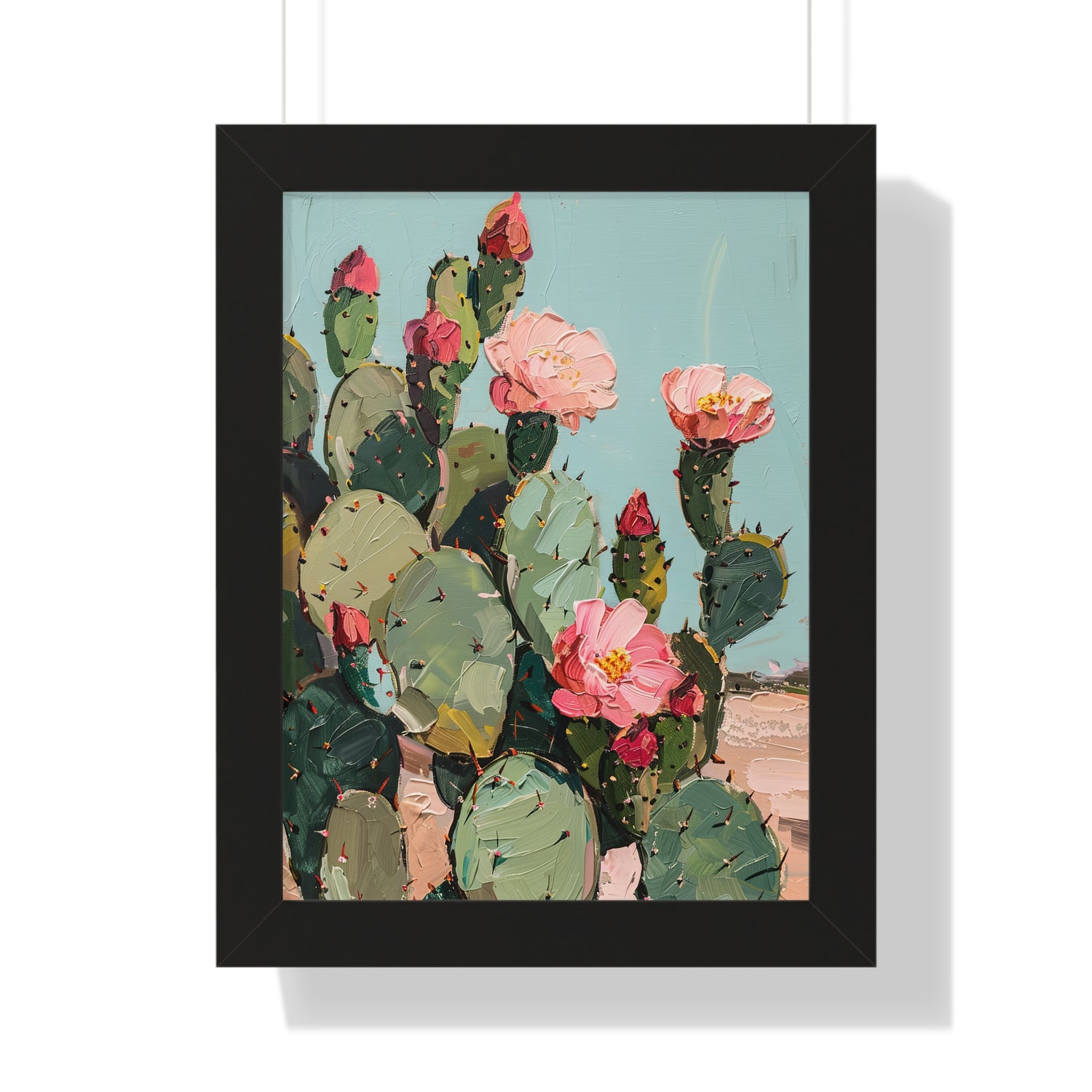 Framed Paper Print - Arizona Blooming Cactus Color
