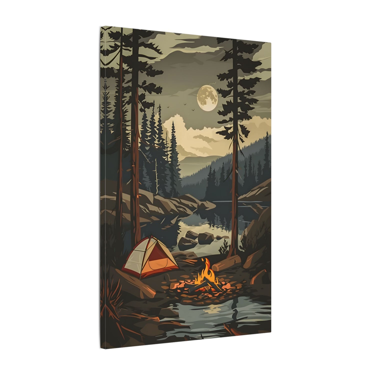 .75" Matte Canvas - Moonlit Campfire Escape