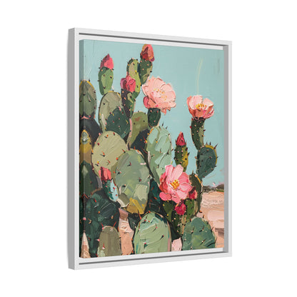 Framed Canvas - Arizona Blooming Cactus Color