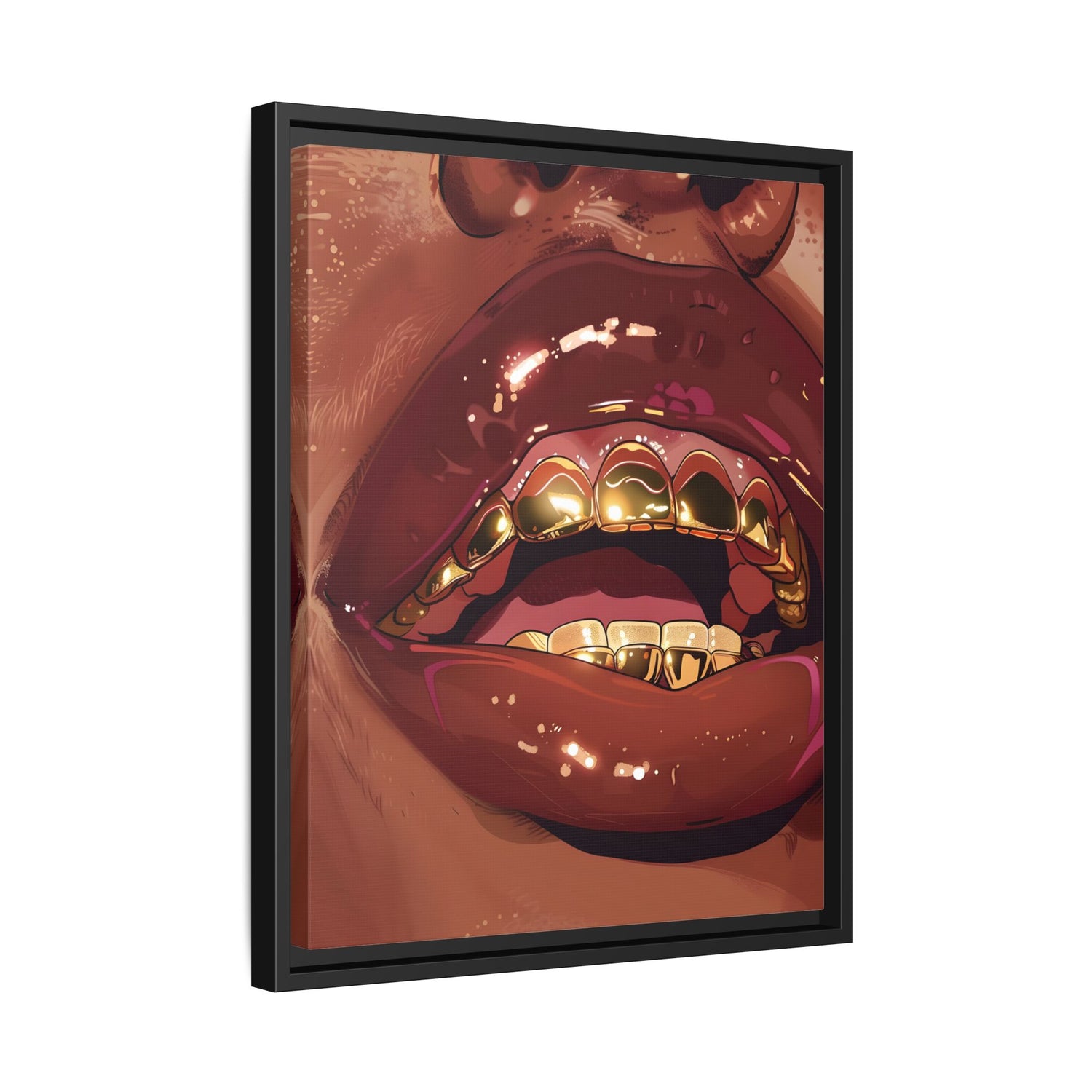 Framed Canvas - Gold Grills Glam Closeup