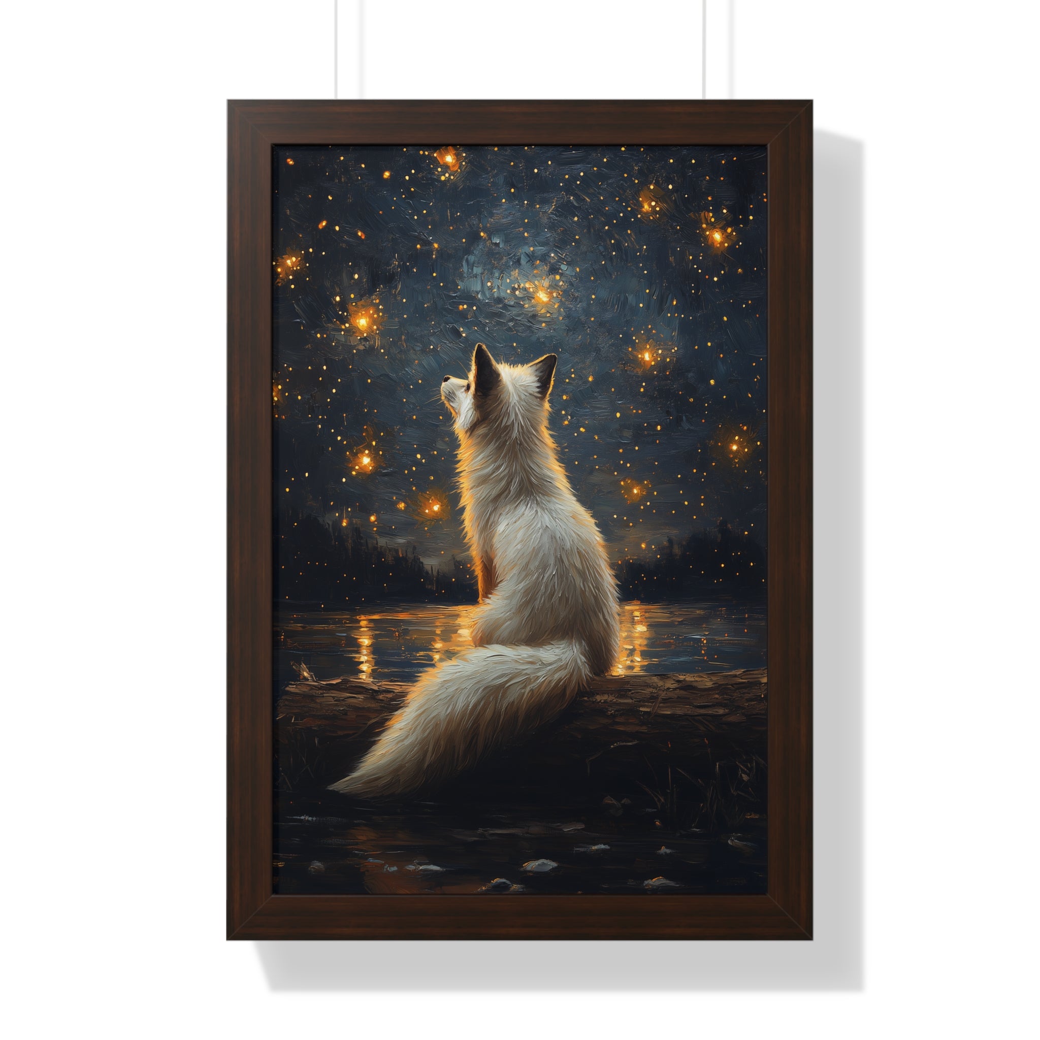 Framed Paper Print - Stargazing Fox Reverie