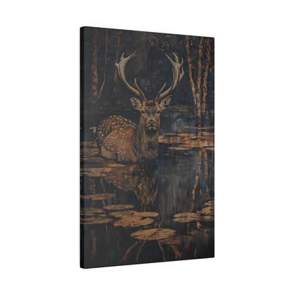 .75" Matte Canvas - Twilight Stag Reflection