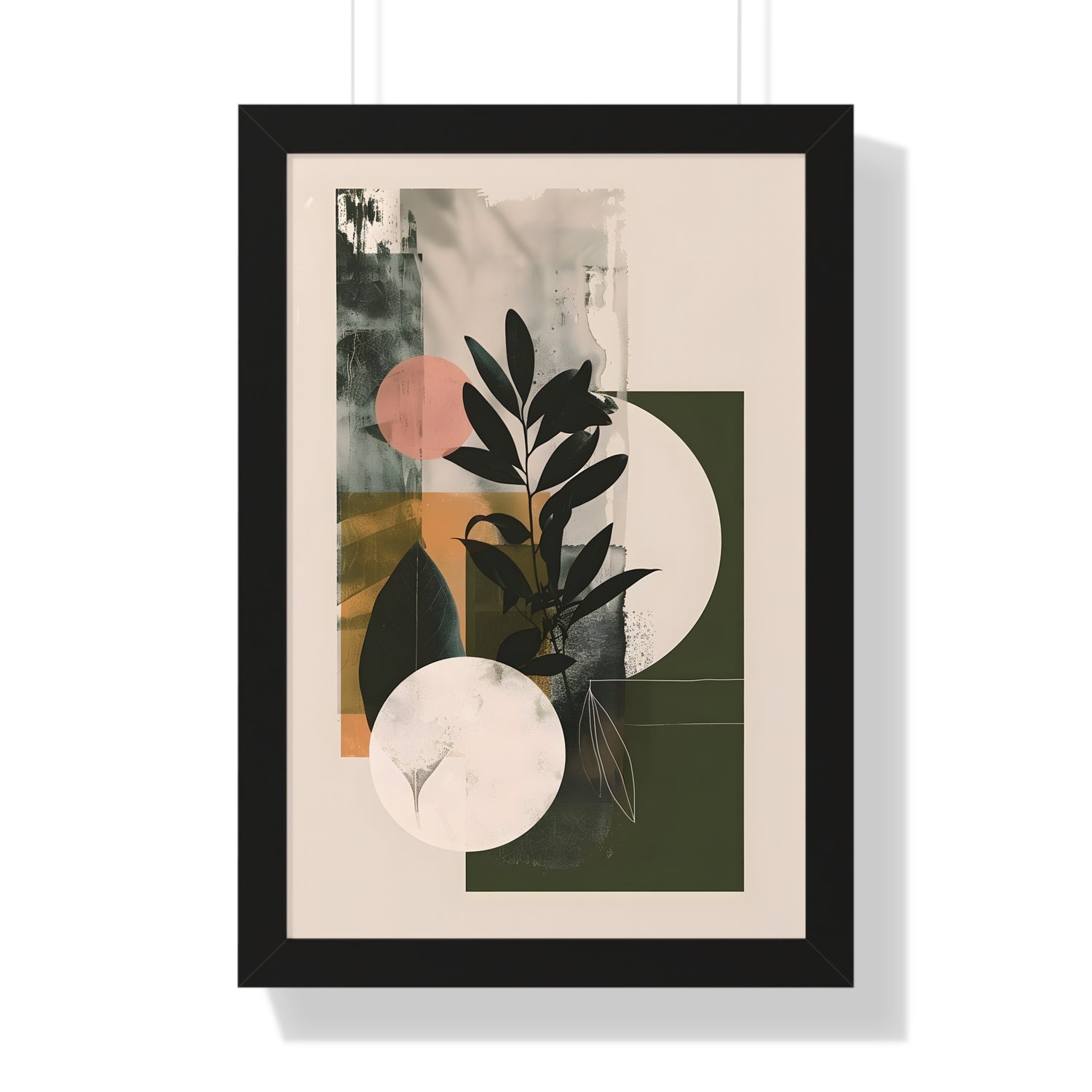 Framed Paper Print - Earthy Geometric Botanicals