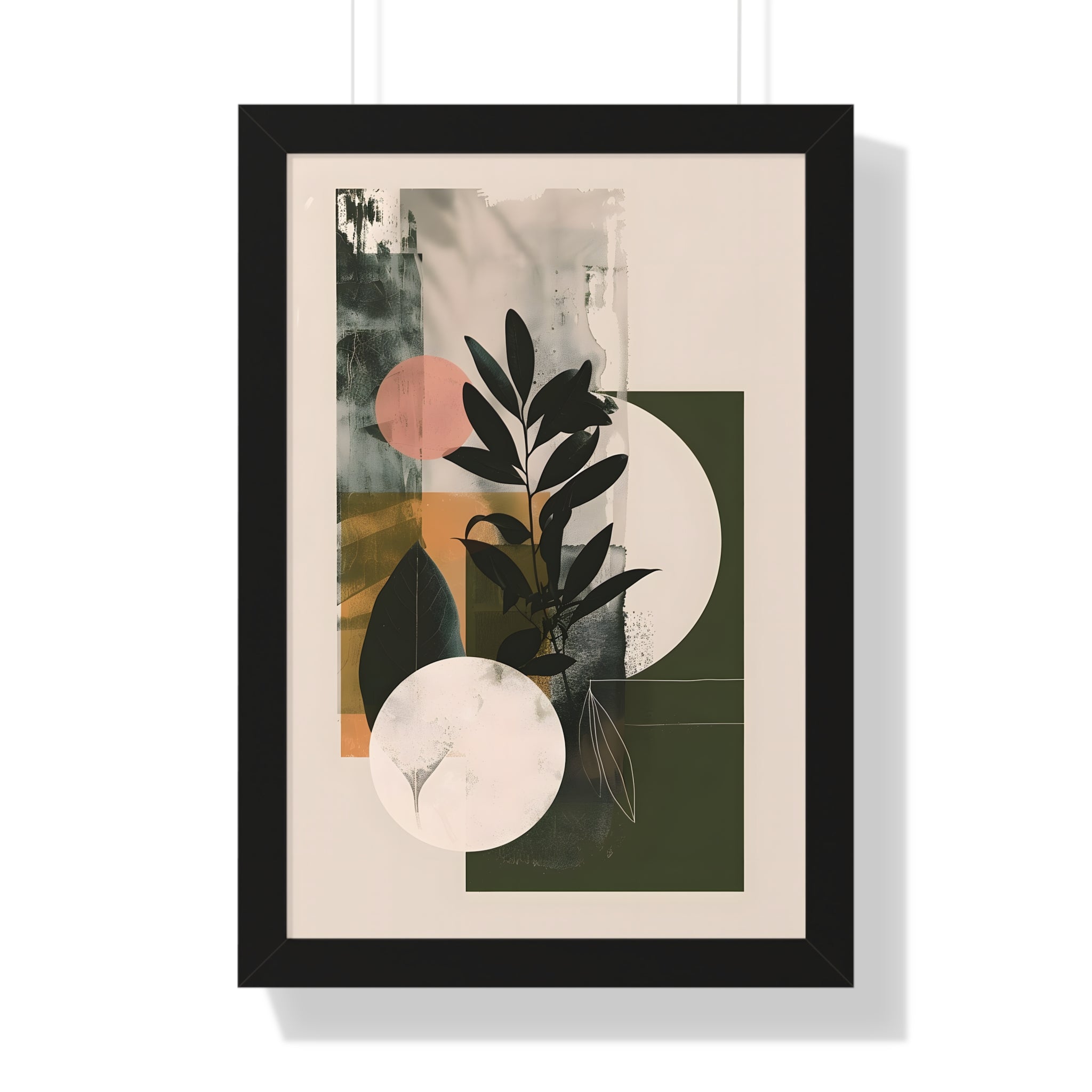 Framed Paper Print - Earthy Geometric Botanicals