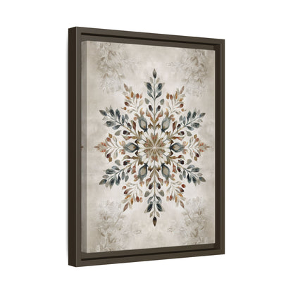 Framed Canvas - Nordic Botanical Snowflake
