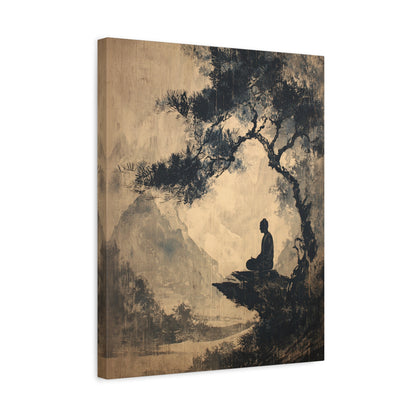 1.25" Matte Canvas - Mountain Tree Zen Silence