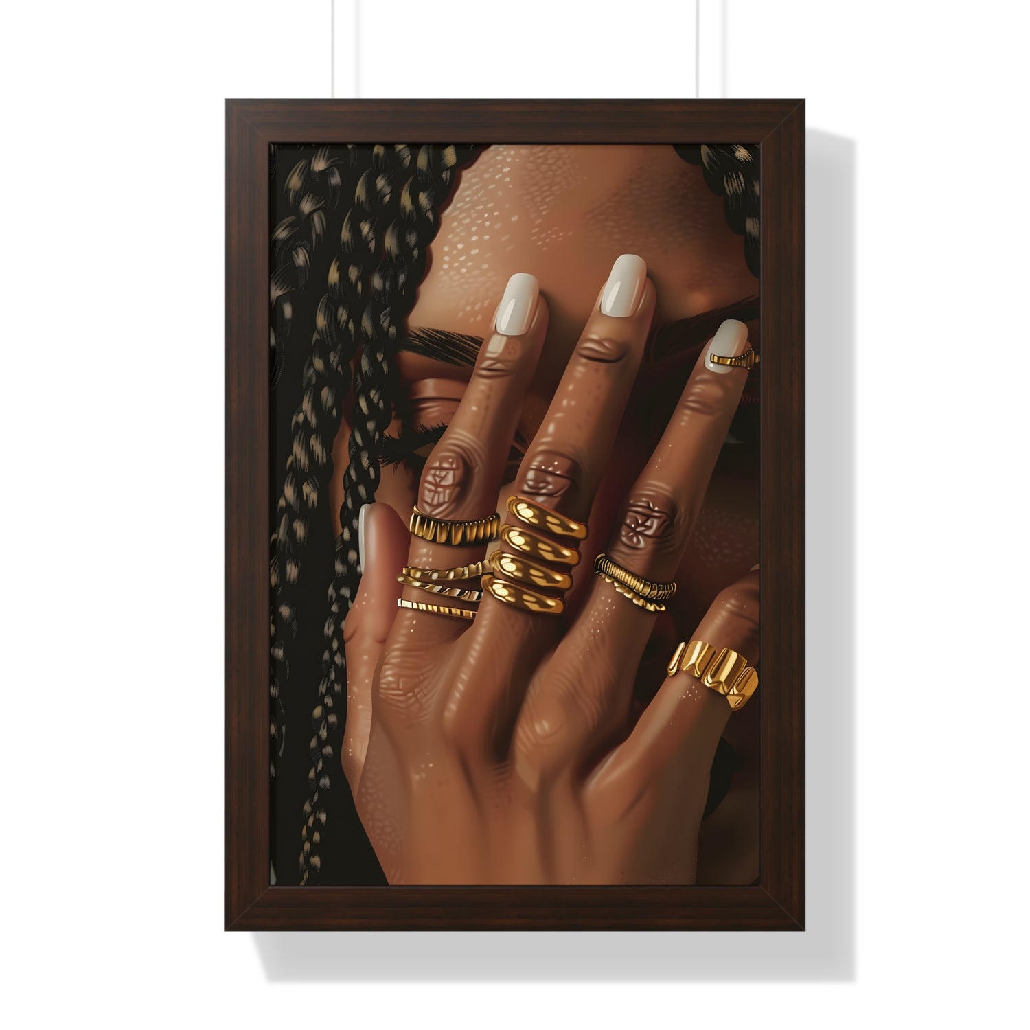 Framed Paper Print - Braided Golden Ring Beauty