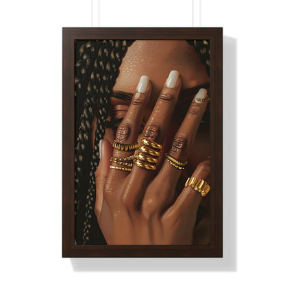 Framed Paper Print - Braided Golden Ring Beauty