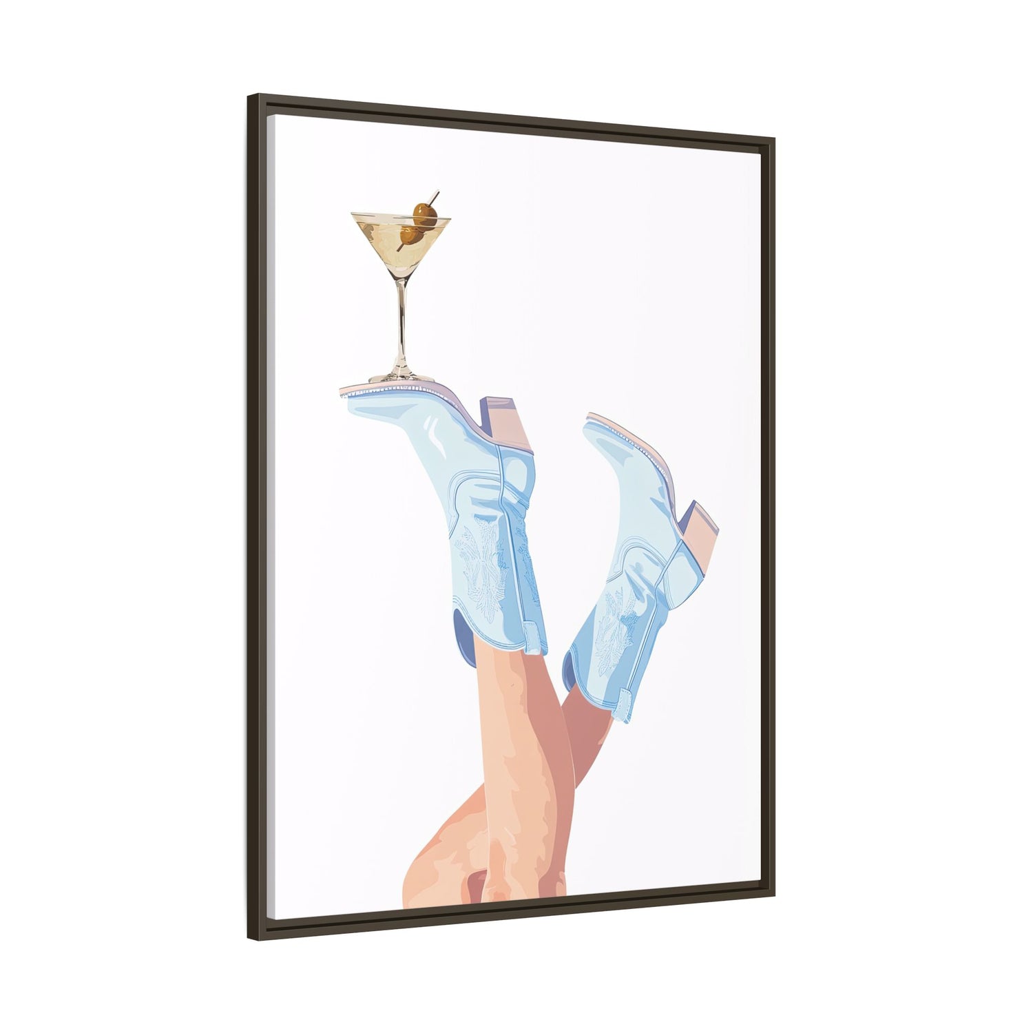 Framed Canvas - Boots Up, Cheers Babe