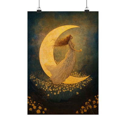 Moonlit Dreamer with Daffodils