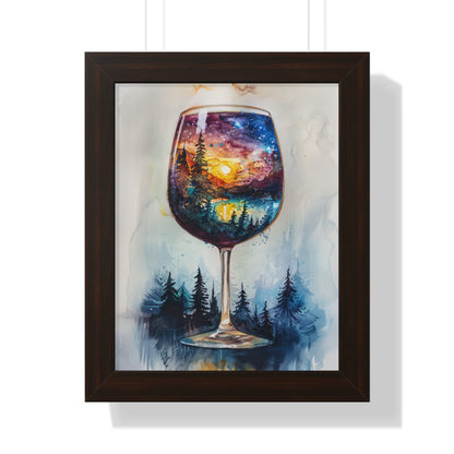 Framed Paper Print - Galaxy Within the Wine Glass