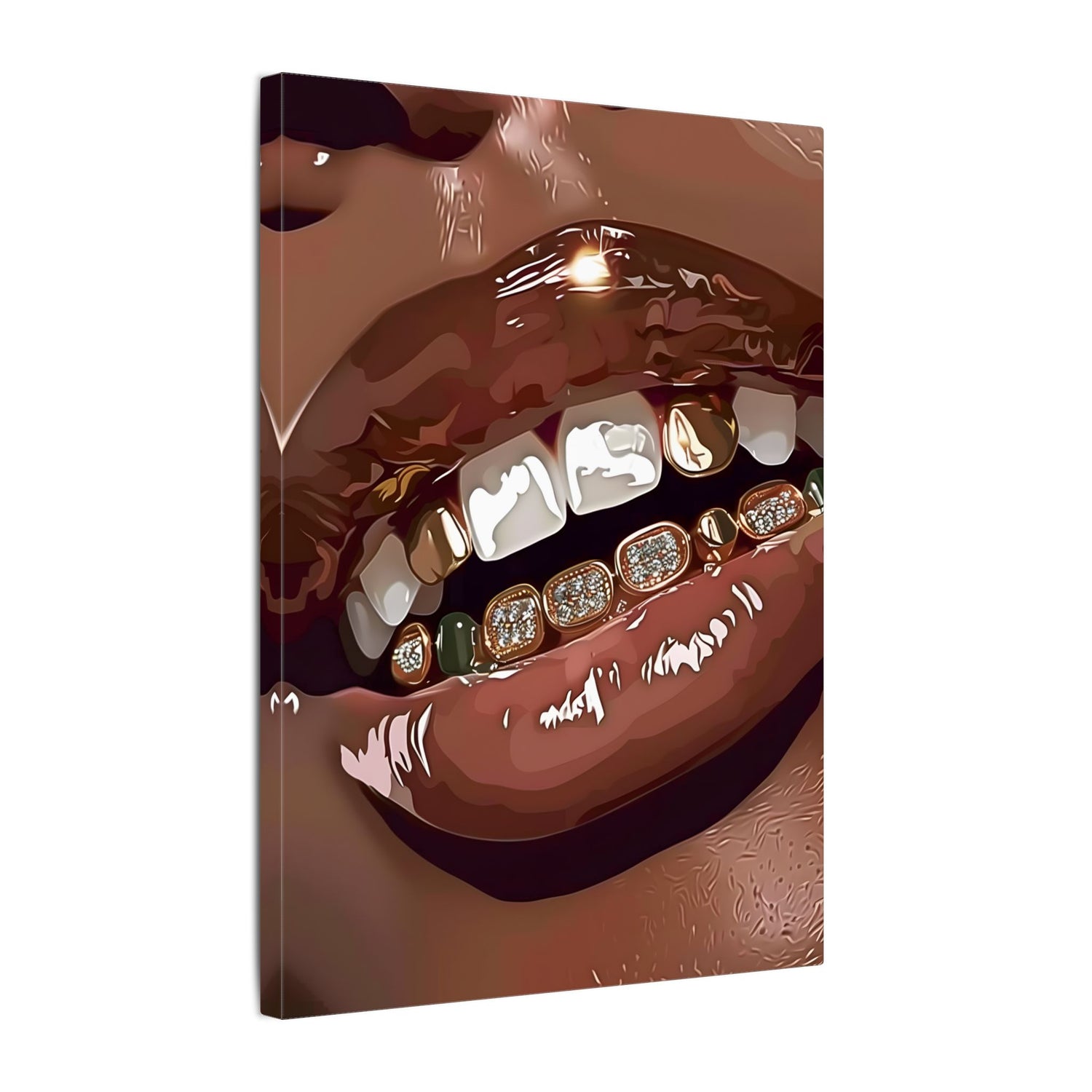 .75" Matte Canvas - Golden Grill Smile