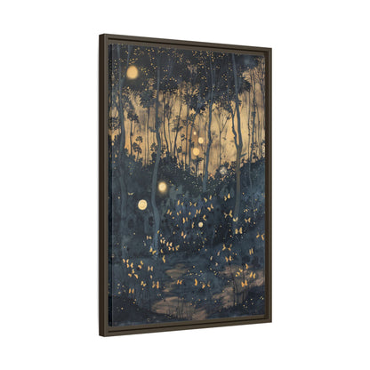 Framed Canvas - Golden Firefly Nightscape