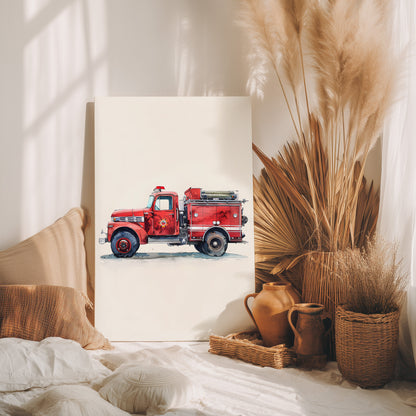 1.25" Matte Canvas - Vintage Firetruck Nursery